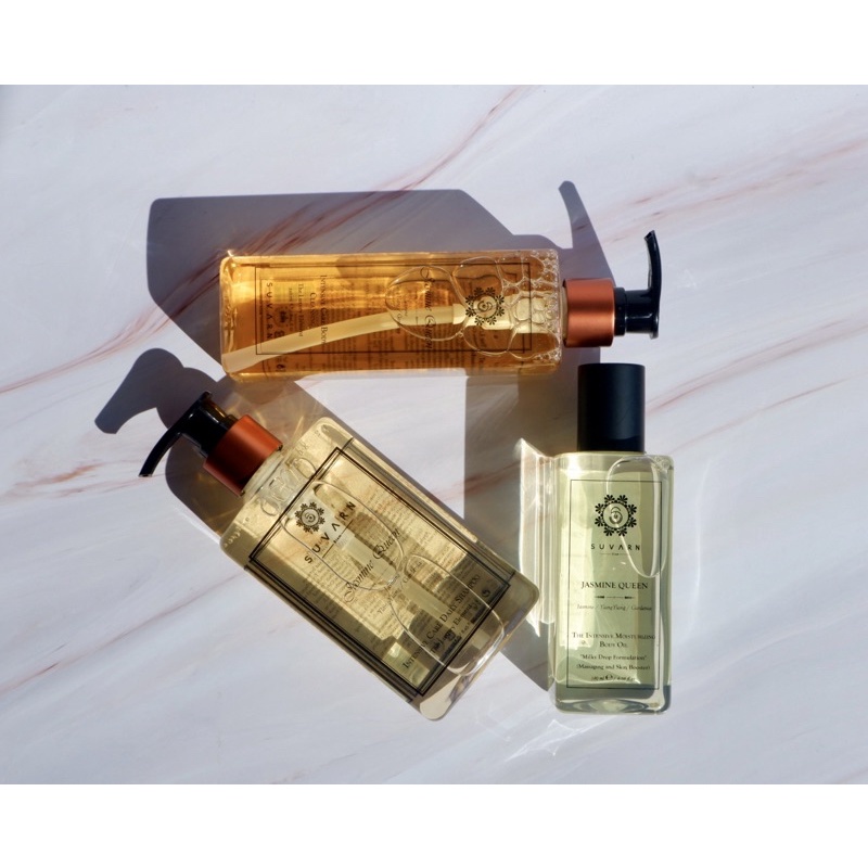 SUVARN The Trio Gift Set Box : กลิ่น Jasmine Queen (Indian Jasmine/ Ylang Ylang)