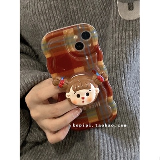 เคสโทรศัพท์มือถือ ซิลิโคนนิ่ม กันกระแทก ลายถักเปียน่ารัก สําหรับ Iphone 14promax 13 12 11 14pro 13promax