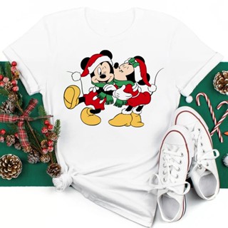 shirtWomen Blouse New Merry Christmas T shirt Fashion Mickey Minnie Donald Duck Kawaii Printed Tops Cartoon Female