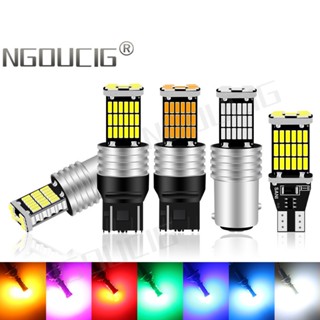 Ngoucig พร้อมส่ง หลอดไฟเบรก 45SMD T15 Led 1156 1157 T20 7440 Led DRL W21W 7443 BAY15D สําหรับจอดรถยนต์