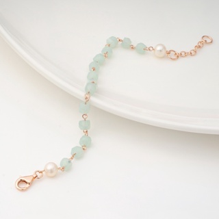 AR-Kang Collection***สร้อยข้อมือWhite Pearl, China Amazonite (เงินแท้92.5%)