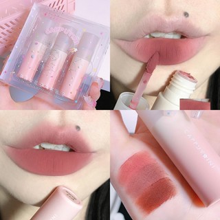 Cappuvini Matte Velvet ลิปแลคเกอร์ลิปโคลนลิปสติก ลิปสติกมันฝรั่งบด เนื้อแมตต์ กันน้ํา ติดทนนาน