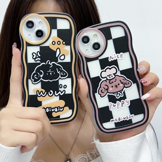 เคสโทรศัพท์มือถือแบบนิ่ม TPU ใส ลายสุนัขตาราง สําหรับ Samsung S23 S22 S21 S20 Plus S23 Ultra S20 FE S21FE