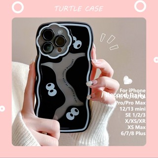 [พร้อมส่ง] เคสโทรศัพท์มือถือ ซิลิโคน ใส ลายดอกไม้ สีดํา สําหรับ iPhone 14 13 12 11 PROMAX XS XR XSMAX SE2020 6 7 8PLUS MINI