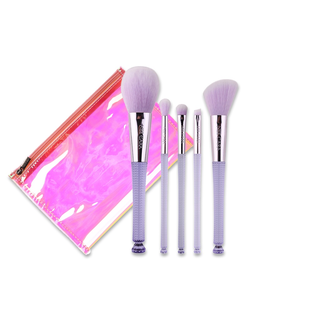 Nee Cara Makeup Brush + Bag #N829 : Neecara เซต แปรงแต่งหน้า 6 ชิ้น + กระเป๋า x 1 ชิ้น alyst