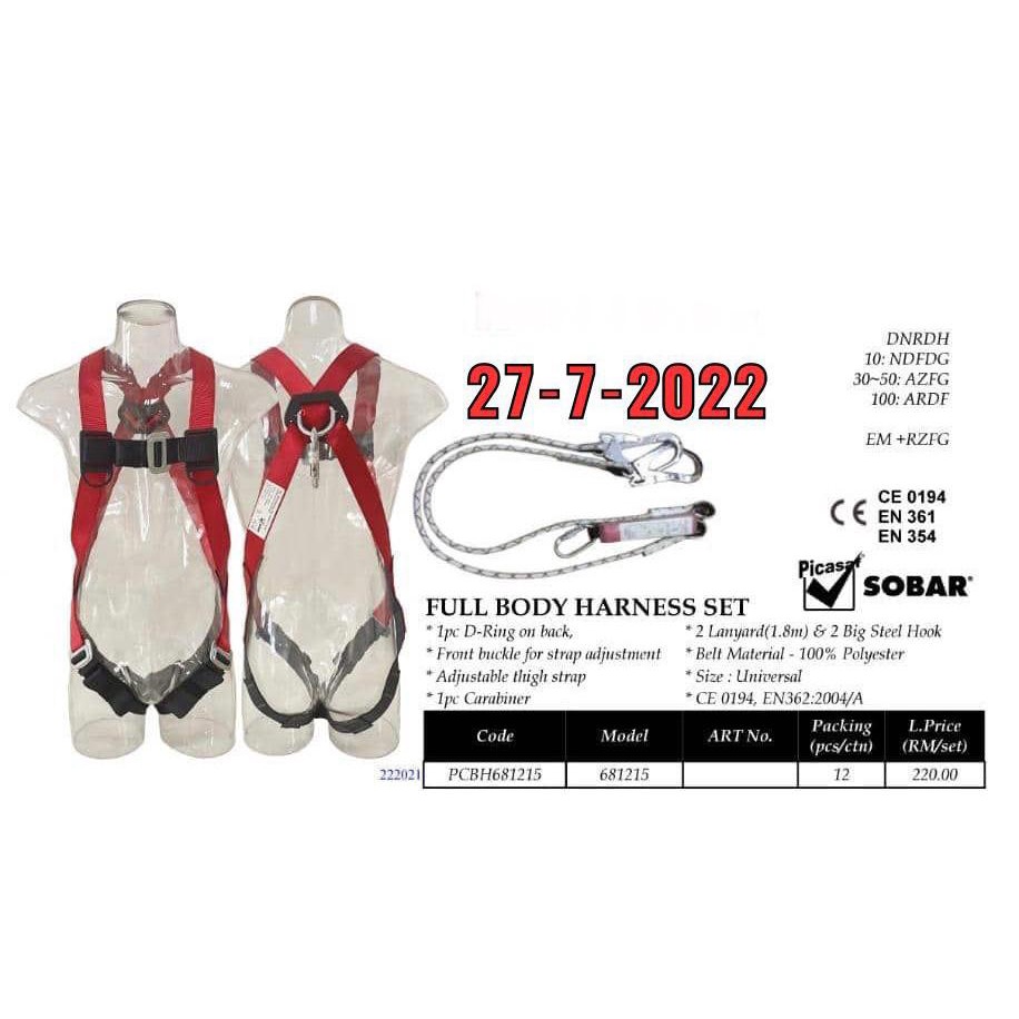 Picasaf SOBAR BODY HARNESS XL HOOK P/N 681215