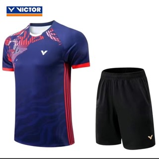 Victory ใหม่ เสื้อแบดมินตัน แขนสั้น ระบายอากาศ แห้งเร็ว สําหรับผู้ชาย และผู้หญิง 6259