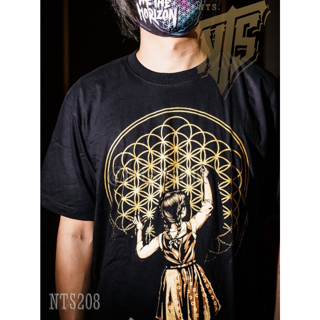 NTS 208 BMTH Bring Me ROCK เสื้อยืด ลายวงดนตรี ซิลค์สกรีน ผ้าคอตตอนหนานุ่ม ไม่หดไม่ย้วย สีดำ S M L XL XXL