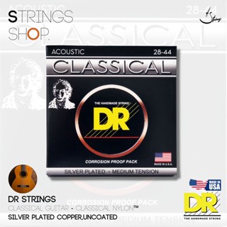 สายกีตาร์คลาสสิค DR Strings CLASSICAL NYLON™ Silver-Plated Nylon Classical Guitar Strings (RNS-PLUS)