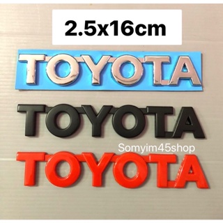 TOYOTA ขนาด 2.5x16 cm.LOGO โลโก้ ติดรถยนต์ #สติ๊กเกอร์ติดรถยนต์ #เพลทแต่งรถ #Logo Sticker