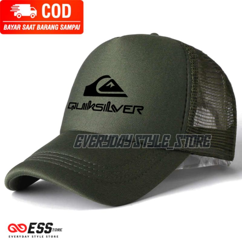 QUIKSILVER Trucker Hat with Full Black Logo Mesh – โปรปัง