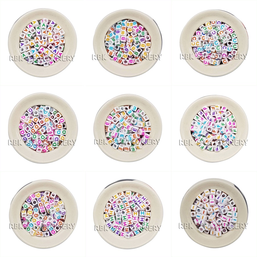 ลูกปัดตัวอักษร แบบแยกตัวอักษร A-Z สี่เหลี่ยม คละสี 25 ชิ้น/ห่อ ลูกปัด DIY อุปกรณ์ร้อยลูกปัด อุปกรณ์ร้อยสร้อยข้อมือ