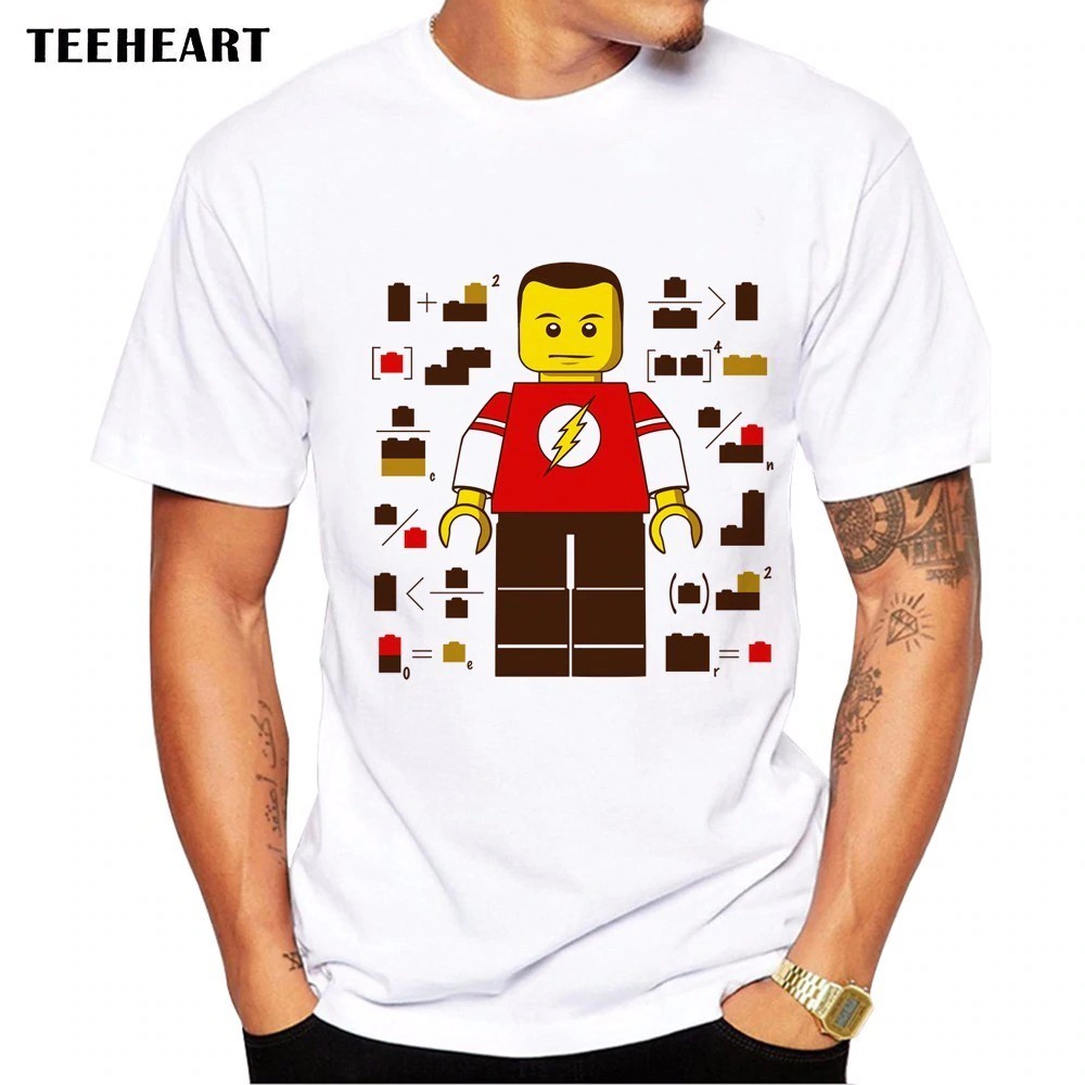 The Big Bang Theory Tshirt Men Short Sleeves Sheldon Cooper Shirt TV Show Bazinga T-shirt Slim Fit 1