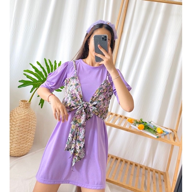 ชุดเดรส 2 ชิ้นสีม่วง ป้าย Eighty8oset