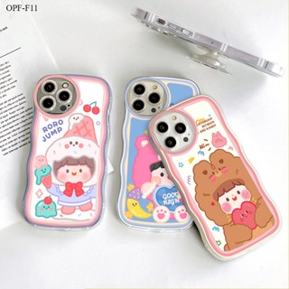 【ฟรี ที่วางโทรศัพท์】OPPO F11 F9 F7 F5 F1S Youth Pro เคสออปโป้ สำหรับ Soft TPU Clear Case การ์ตูน Happy Girl เคส เคสโทรศัพท์ เคสมือถือ เคสนิ่ม Big Wave Shockproof Cover