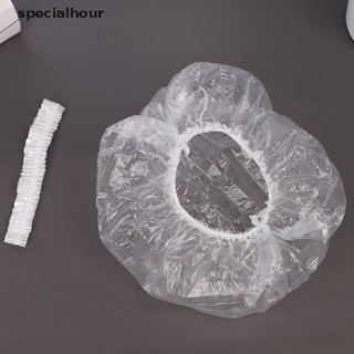 specialhour^^ 100Pcs/set Disposable Shower Cap Plastic Waterproof Headgear Hotel Hair Dye *new