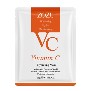 CADIA แผ่นมาส์กหน้า ZOZU VC Mask Vitamin C มาส์กวิตามินซี หน้าขาวกระจ่างใส หน้าเนียนนุ่มชุ่มชื้น ลดริ้วรอย มาร์คหน้า มาส์กหน้า Facial mask