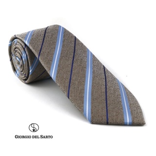 Giorgio Del Sarto Necktie 7.5 cm Light Brown Fabric Texture เนคไทสีน้ำตาลอ่อนมีเท็กเจอร์