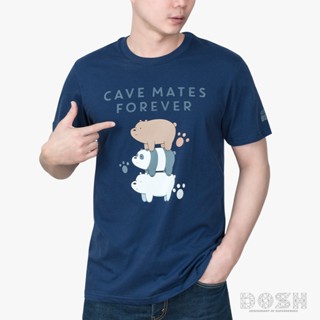 DOSH:UNISEX T-SHIRTS WE BARE BEARS เสื้อยืดคอกลม แขนสั้น สีกรม รุ่นDBBMT5036-NV