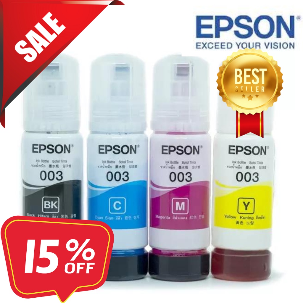 🌈พร้อมส่ง🌈 EPSON 003แท้🌈C+M+Y (เซท 3 สี) หมึกพิมพ์ ชุดเซตหมึกสี รุ่นไม่มีกล่อง สำหรับ L3110/3150/5190