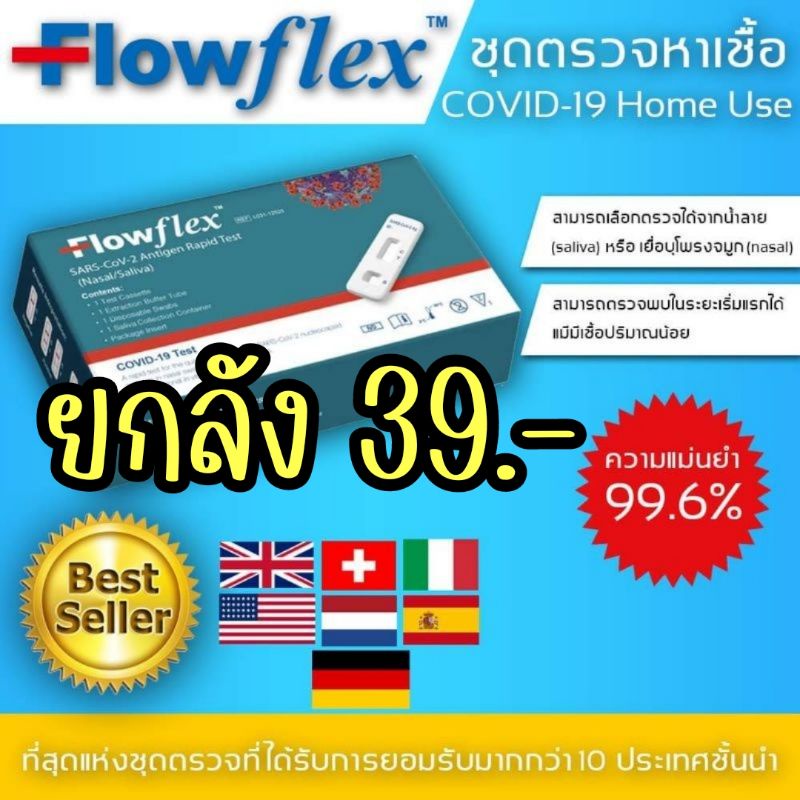 FlowFlex 2in1 พร้อมส่ง ®️ (กล่องเขียว) 🔥ถูกที่สุด🔥 แม่นยำ ตรวจได้แม้