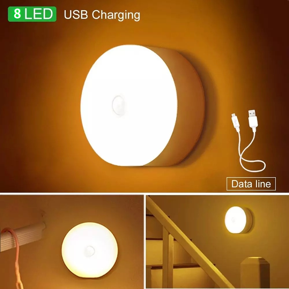 โคมไฟติดผนัง LED 600mAh เซนเซอร์จับการเคลื่อนไหว ชาร์จได้ สําหรับตู้เสื้อผ้า ทางเดิน บันได ตู้เสื้อผ้า