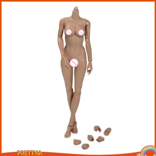 1/6 Female Figure Body Nude Narrow Shoulders with Neck 12 Flexible Doll White