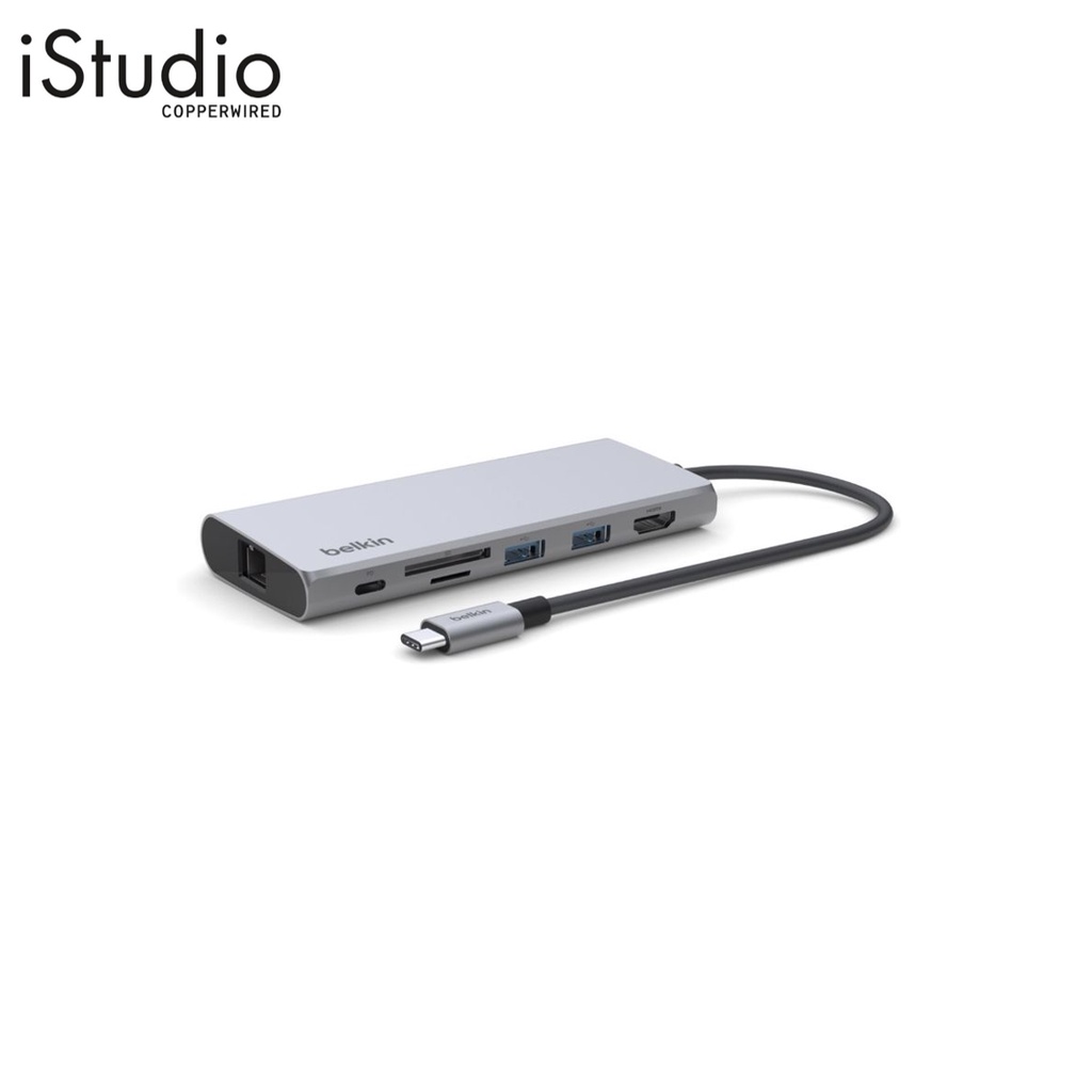 BELKIN ฮับมัลติมีเดีย USB-C Multimedia 4k Hub 7 in 1 Pass 100W l iStudio By Copperwired