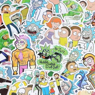 สติกเกอร์ Pvc ลายการ์ตูน Rick&amp;Morty แฮนด์เมด สําหรับติดตกแต่งคอมพิวเตอร์ แล็ปท็อป 100 ชิ้น