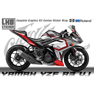 สติ๊กเกอร์แต่งลายรถ Yamaha Yzf R3 V.1 ลาย Racing Sport V.2