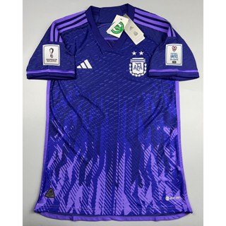 เสื้อบอล เพลเย่อ ทีมชาติ อาเจนติน่า เยือน 2022 Player Argentina Away อาร์ม ฟุตบอลโลก World Cup 2022 ผ้าทอเกรดดีที่สุด