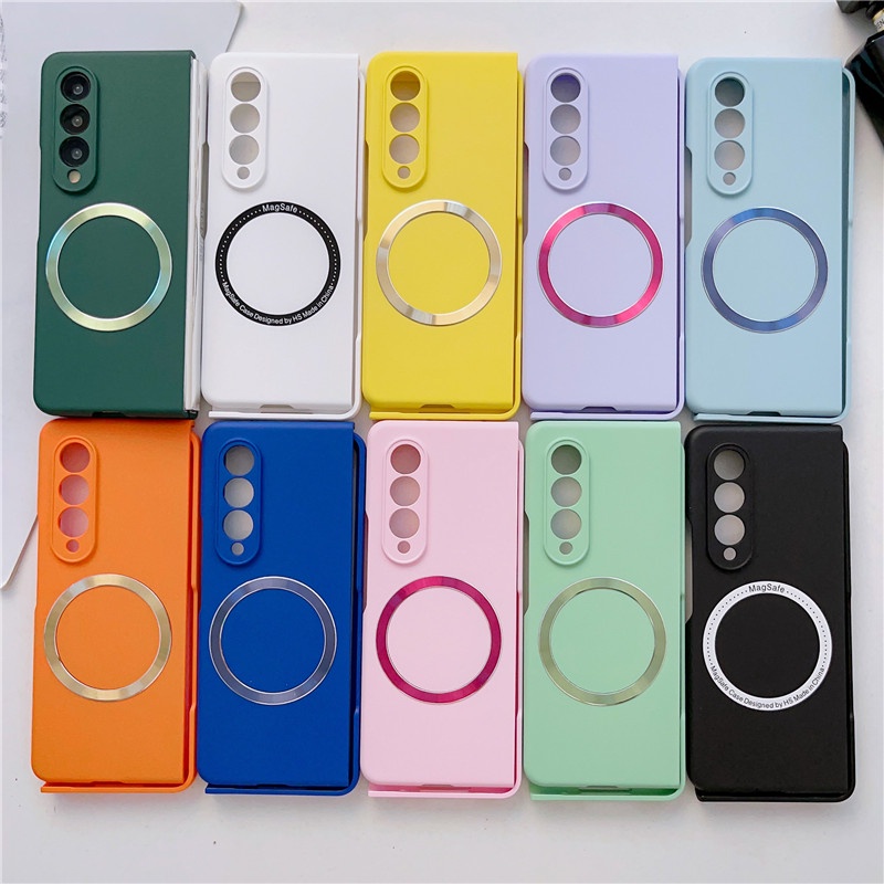 เคสโทรศัพท์มือถือ ผิวมังกรมาร์ก้า แม่เหล็ก กันกระแทก พร้อมที่ชาร์จไร้สาย หรูหรา สําหรับ Samsung Gala