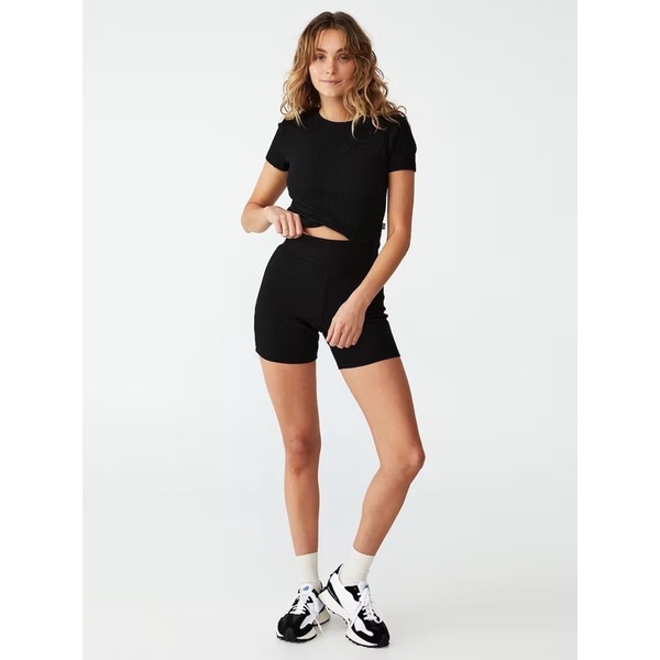 pomelo กางเกงทรง Biker เอว 26 สะโพก 36 Ribbed Biker Shorts