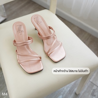 ZAABSHOES รุ่น M4 ส้นสูง 2 นิ้ว สี พิงค์โกว์; (PINK GOLD) ไซส์ 34-44 รองเท้าส้นสูง รองเท้าออกงาน รองเท้างานแต่ง