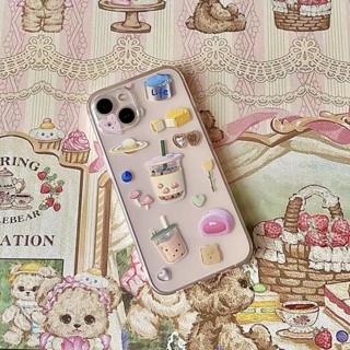 Y2k เคสป้องกันโทรศัพท์มือถือ ลายชานมไข่มุก กันกระแทก เคสไอโฟน สําหรับ Apple iPhone14 Plus XsMax XR 11 12 Pro 13 น่ารัก สวย ความงามเคส ไอ โฟน  เคส โทรศัพท์ กรณี เคส ใส เคสนิ่ม