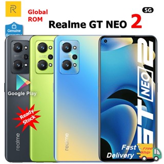 Global ROM Realme GT Neo 2 Neo2 5G สมาร์ทโฟน 6.62 นิ้ว AMOLED Snapdragon870 Octa Core 5000mAh 65W NFC 64MP กล้อง