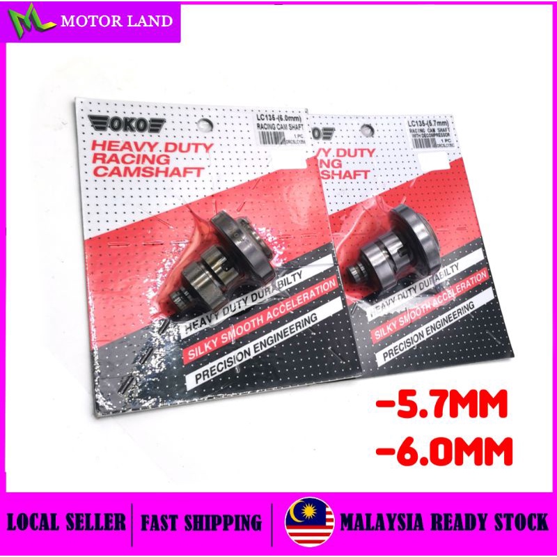 YAMAHA LC135 135LC Y15 Y15Z Y15ZR FZ150 RACING CAM SHAFT CAMSHAFT LIFT 5.7MM 6.0MM พร้อม DECOMPRESSO