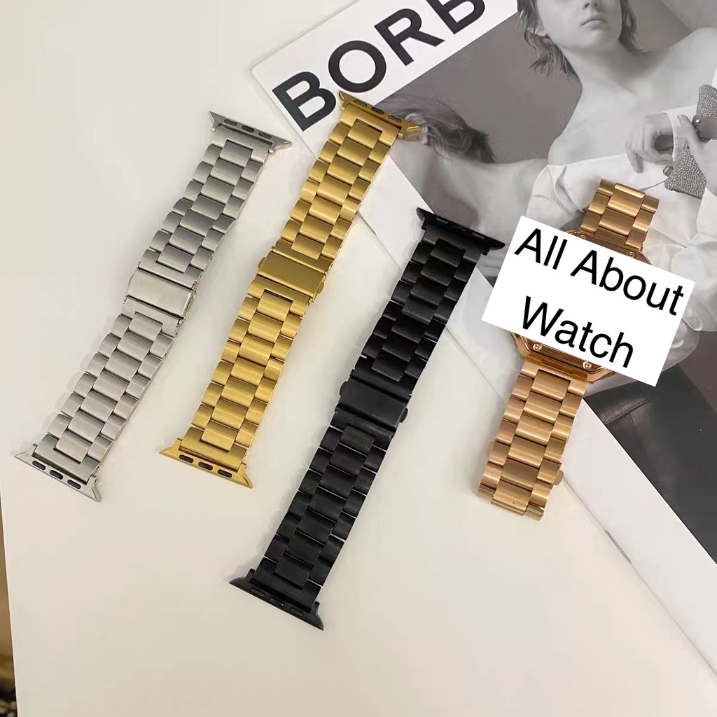 พร้อมส่ง สาย Stainless แบบหนัก ใช้ได้กับ Smart Watch 8 7 6 5 4 3 2 1 SE Ultra 8 X8Promax Big HW8Max 