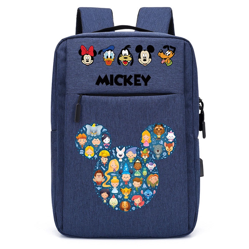 Mickey Mouse กระเป๋าเป้สะพายหลังมิกกี้เมาส์นักเรียนกระเป๋าเป้สะพายหลังกระเป๋าเดินทางกระเป๋าแล็ปท็อป (อินเตอร์เฟส USB) ราคา ถูกที่สุด ดีลบีเคเค แกลเลอรีภาพที่ 6
