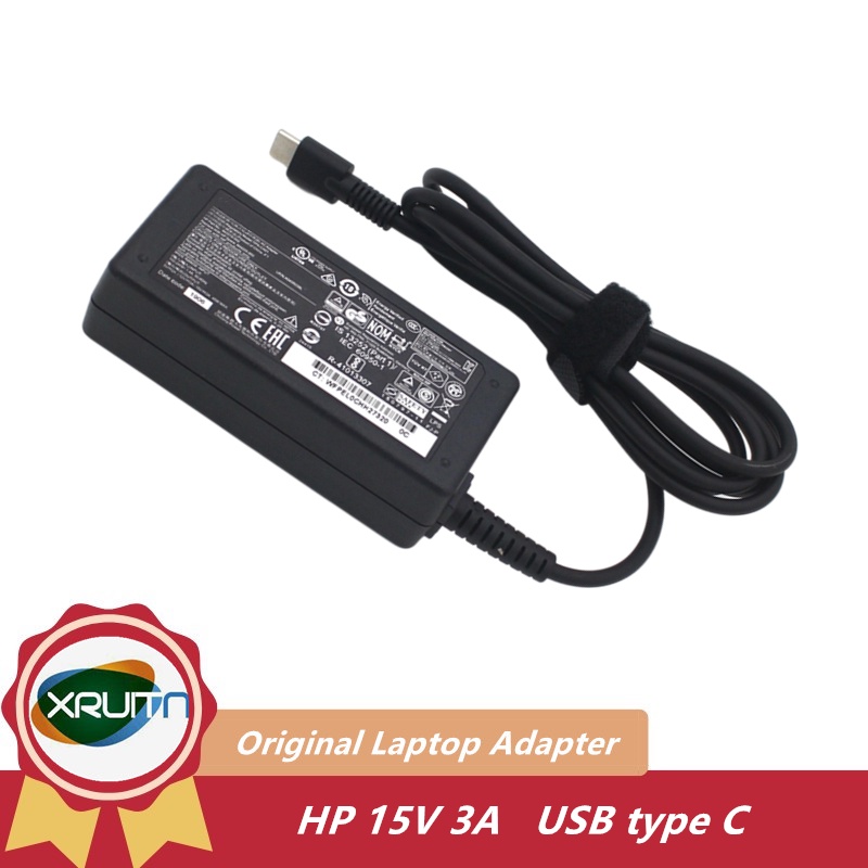 Original 45W TYPE-C TPN-CA01 15V 3A สําหรับ HP TPN-CA02 spectre 13 Elite x2 1012 G1 G2 Pavilion 12-b