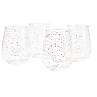 พร้อมส่ง ของแท้ ban do Stemless Acrylic Wine Glass Set of 4 (Glitter Infusion)