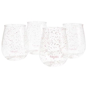 พร้อมส่ง ของแท้ ban do Stemless Acrylic Wine Glass Set of 4 (Glitter Infusion)