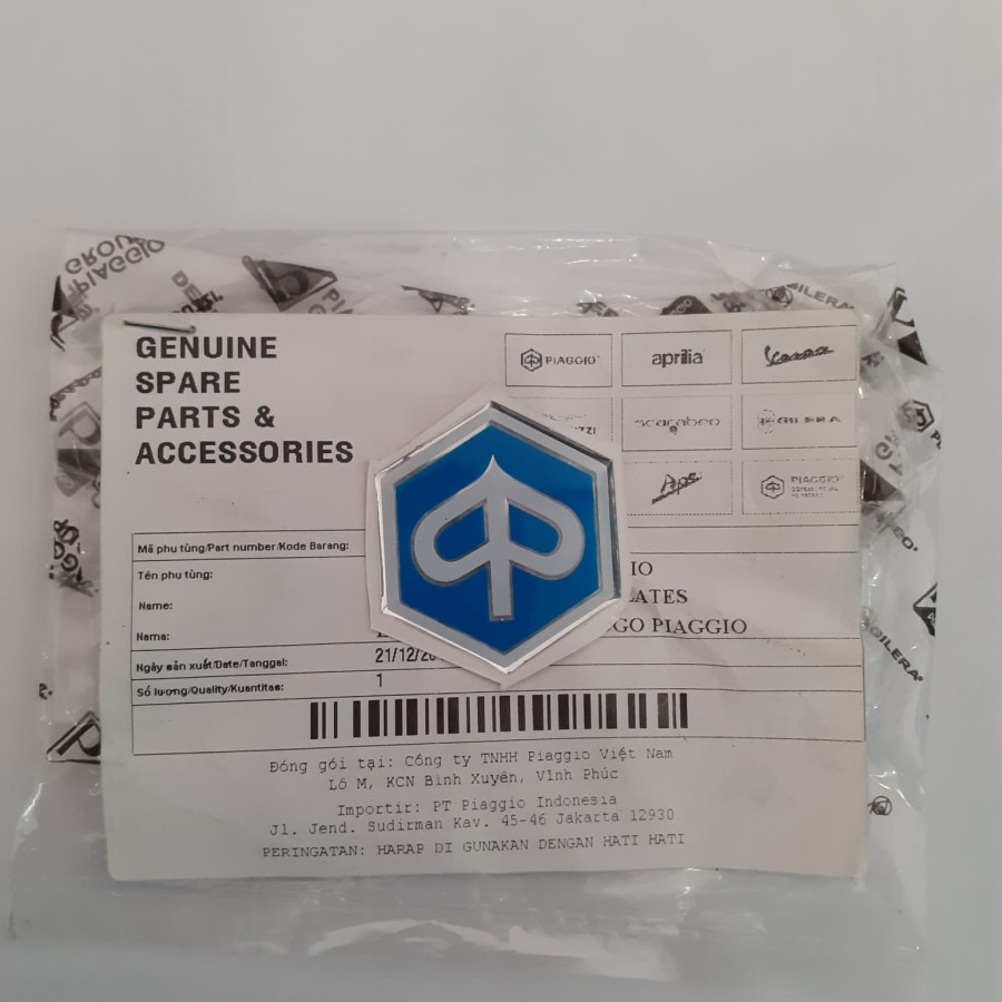 อะไหล่ Piaggio Piaggio Zip original สติ๊กเกอร์หน้า Emblem