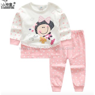 L-PJG-851 ชุดนอนเด็ก สีชมพู ลาย Girl ggm-SIZE-90