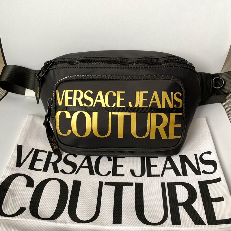 กระเป๋าคาดอก VERSACE JEANS Gold metallic logo เวอร์ซาเช่ belt bag สะพายคาดอก พร้อมถุงผ้า ป้ายแท็ก ใส