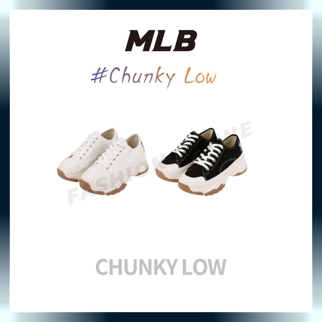 แท้💯% MLB big ball chunky high low 4รองเท้าผ้าใบ รองเท้าลำลอง สีขาว สีดำ