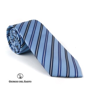 Giorgio Del Sarto Necktie 7.5cm Blue Fabric Texture เนคไทสีฟ้ามีเท็กเจอร์
