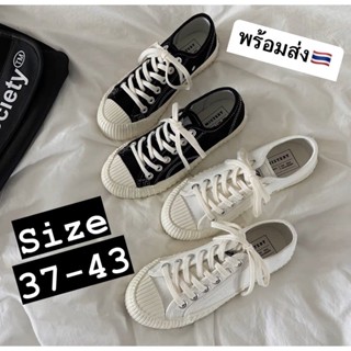 พร้อมส่ง🇹🇭size36-43 รองเท้าผ้าใบ รองเท้าผ้าใบผู้หญิงชายรองเท้าผ้าใบแฟชั่น รองเท้าสูง 3 ซม walk to themoon