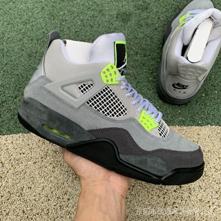 ใหม่ Air Jordan 4 Retro SE “Neon 95” CT5342-007 รองเท้าผ้าใบ สีเทา สีเขียว สําหรับผู้ชาย AJ4 D4FB ULYD 2021