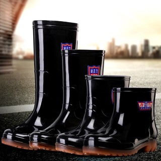 High Tube Rain Boots BOTA Thickening Non-slip Black Mens Rainshoes Hightube Highcut Waterproof Boots